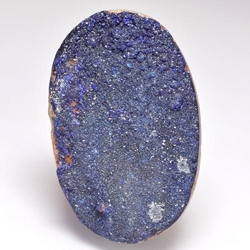 22.48캐럿 천연 딥 네이비 블루 드루지 아주라이트, 멋진 모양, 27.3×17.8 mm, 불투명체