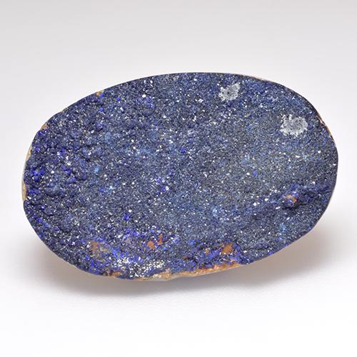 22.48캐럿 천연 딥 네이비 블루 드루지 아주라이트, 멋진 모양, 27.3×17.8 mm, 불투명체