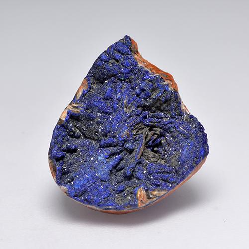 18.12캐럿 천연 딥 네이비 블루 드루지 아주라이트, 멋진 모양, 20.1×17.3 mm, 불투명체