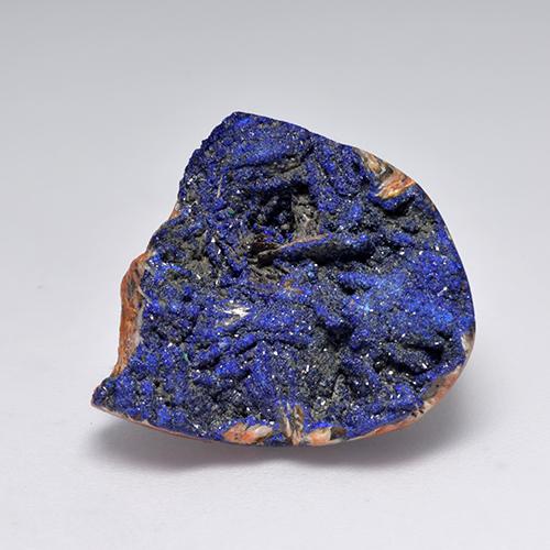 18.12캐럿 천연 딥 네이비 블루 드루지 아주라이트, 멋진 모양, 20.1×17.3 mm, 불투명체