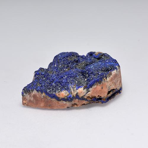 18.12캐럿 천연 딥 네이비 블루 드루지 아주라이트, 멋진 모양, 20.1×17.3 mm, 불투명체