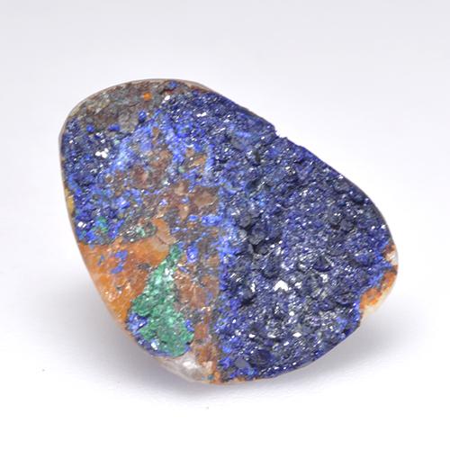 8.35캐럿 천연 하늘색 회색 드루지 아주라이트, 멋진 모양, 18.2×13.4 mm, 불투명체