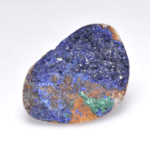 8.35캐럿 천연 하늘색 회색 드루지 아주라이트, 멋진 모양, 18.2×13.4 mm, 불투명체