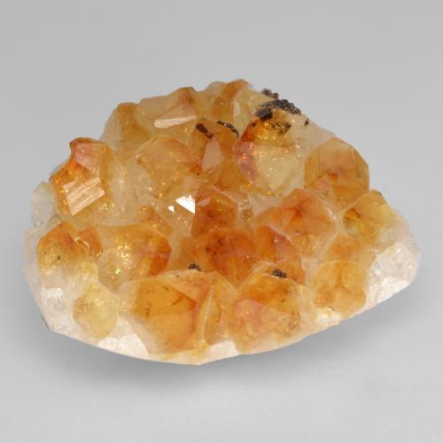 35.79캐럿 천연 미디엄 오렌지 드루지 시트린, 멋진 모양, 24.8×18.5 mm, 불투명체