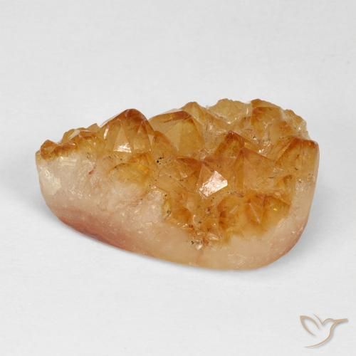 12.80ct 자연스러운 허니 오렌지 드루지 시트린, 배 모양, 불투명체
