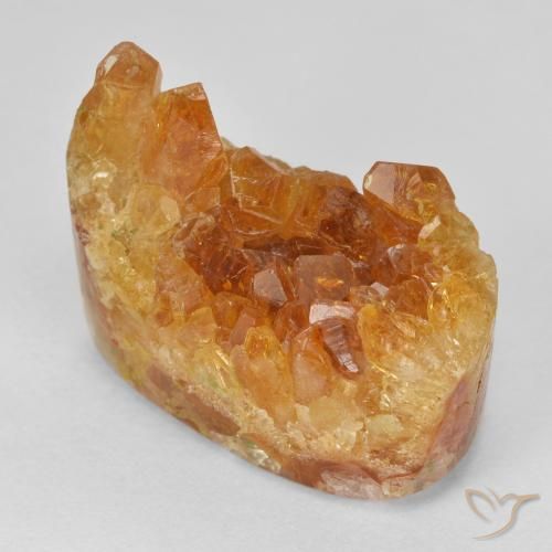 19.75ct 자연스러운 딥 오렌지 드루지 시트린, 배 모양, 불투명체