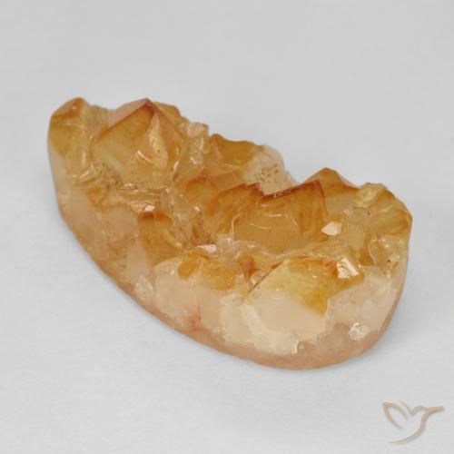 15.52ct 자연스러운 Medium Light-Orange 드루지 시트린, 배 모양, 불투명체