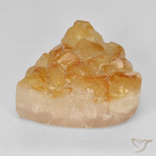 16.63ct 자연스러운 미디엄 오렌지 드루지 시트린, 배 모양, 불투명체