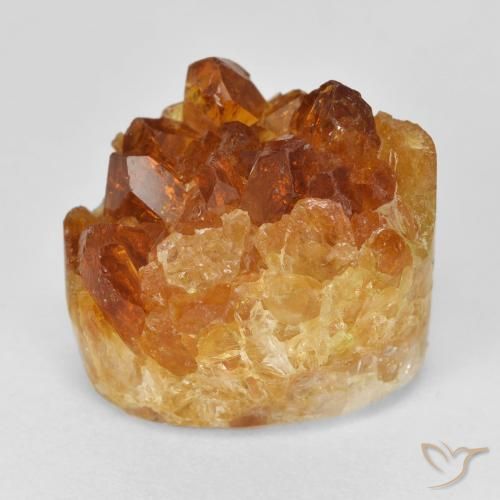 15.51ct 자연스러운 미디엄 오렌지 드루지 시트린, 타원형, 불투명체