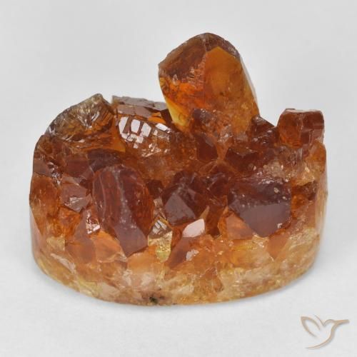 18.42ct 자연스러운 딥 오렌지 드루지 시트린, 타원형, 불투명체
