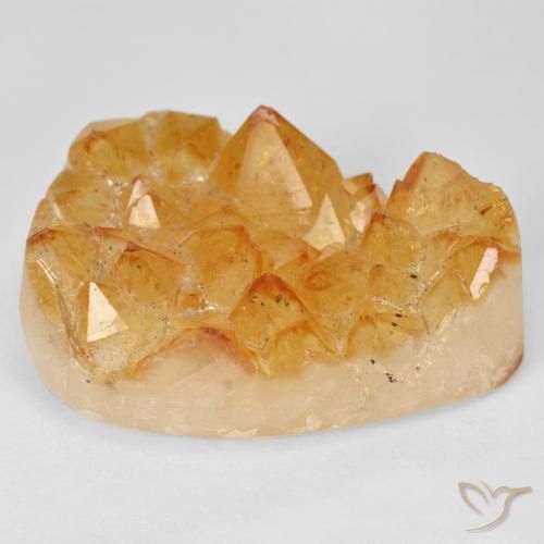 40.00캐럿 천연 Medium Light-Orange 드루지 시트린, 배 모양, 불투명체