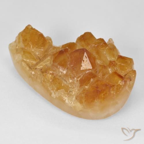 32.77ct 자연스러운 Medium Light-Orange 드루지 시트린, 배 모양, 불투명체