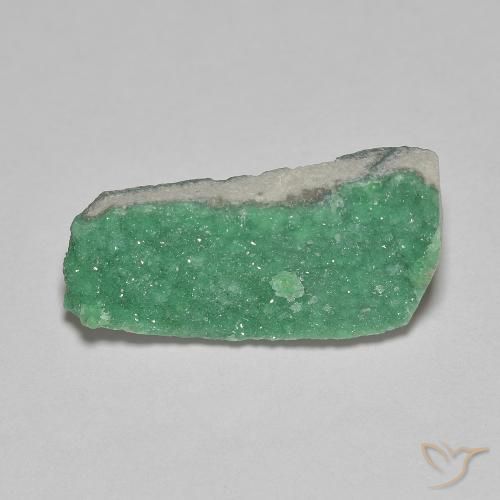 3.88ct 자연스러운 브릴리언트 그린 드루지 바리사이트, 팬시한, 불투명체