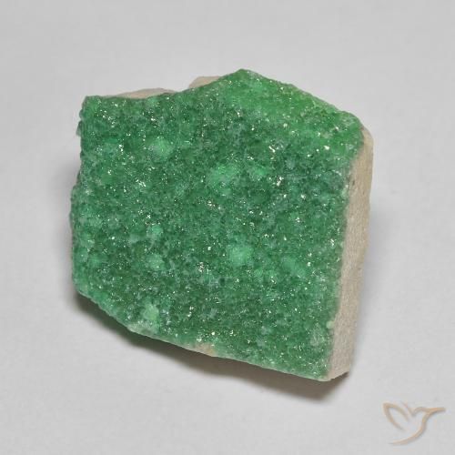 8.21캐럿 천연 민트 그린 드루지 바리사이트, 멋진 모양, 16.3×15.1 mm, 불투명체