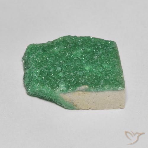8.21캐럿 천연 민트 그린 드루지 바리사이트, 멋진 모양, 16.3×15.1 mm, 불투명체