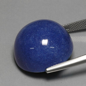 35.46캐럿 천연 바이올렛 블루 듀모티에라이트 쿼츠, 라운드 컷, 19.95 mm, 불투명체