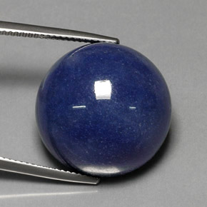 35.46캐럿 천연 바이올렛 블루 듀모티에라이트 쿼츠, 라운드 컷, 19.75 mm, 불투명체