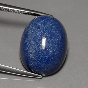 10.96캐럿 천연 바이올렛 블루 듀모티에라이트 쿼츠, 타원형 컷, 16×12 mm, 불투명체