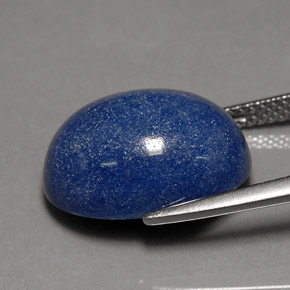 10.96캐럿 천연 바이올렛 블루 듀모티에라이트 쿼츠, 타원형 컷, 16×12 mm, 불투명체