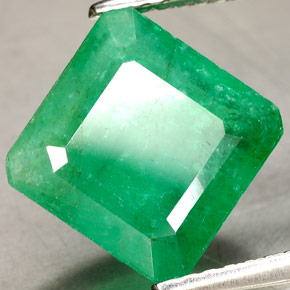3.50캐럿 천연 그린 에메랄드, 에메랄드 컷, 9.2×9.2 mm, SI-I1