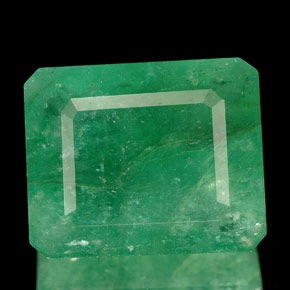9.61캐럿 천연 그린 에메랄드, 에메랄드 컷, 14.2×11.7 mm, SI-I1