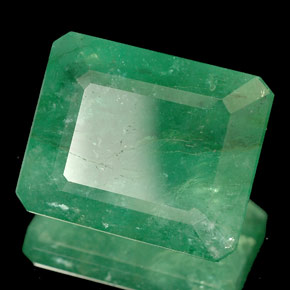 9.61캐럿 천연 그린 에메랄드, 에메랄드 컷, 14.2×11.7 mm, SI-I1
