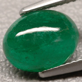 2.50캐럿 천연 그린 에메랄드, 투명한, 10.2×8 mm, 투명/반투명