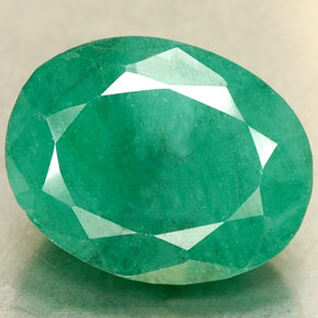 2.35캐럿 천연 그린 에메랄드, 타원형 컷, 9.3×7.2 mm, SI-I1