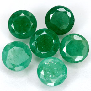 캐럿 천연 그린 에메랄드 보석, 라운드 컷, 6.03 mm, SI