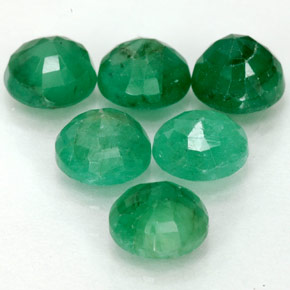 캐럿 천연 그린 에메랄드 보석, 라운드 컷, 6.03 mm, SI