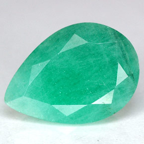3.47캐럿 천연 그린 에메랄드, 배 모양, 12×8.6 mm, SI