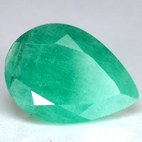 3.47캐럿 천연 그린 에메랄드, 배 모양, 12×8.6 mm, SI