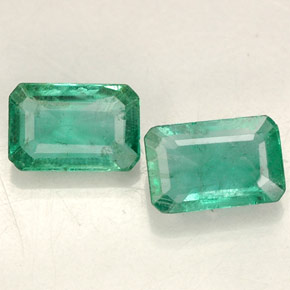캐럿 천연 그린 에메랄드 보석, 에메랄드 컷, 6×4 mm, SI