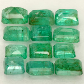 캐럿 천연 그린 에메랄드 보석, 에메랄드 컷, 5.1×3.2 mm, SI