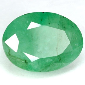 4.60캐럿 천연 그린 에메랄드, 타원형 컷, 11.8×8.7 mm, I1