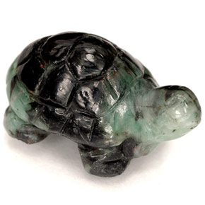 12.91캐럿 천연 Black Green 에메랄드, 멋진 모양, 19.3×11.9 mm, 불투명체
