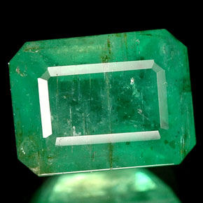 1.73캐럿 천연 그린 에메랄드, 에메랄드 컷, 7.9×6 mm, I1