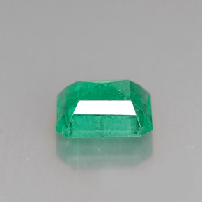 1.24캐럿 천연 그린 에메랄드, 에메랄드 컷, 7.3×5.8 mm, I1