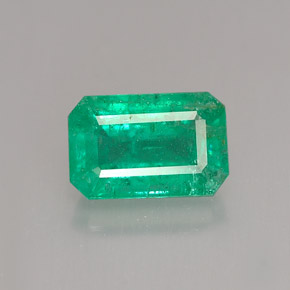 1.30캐럿 천연 그린 에메랄드, 에메랄드 컷, 8×5.2 mm, I1