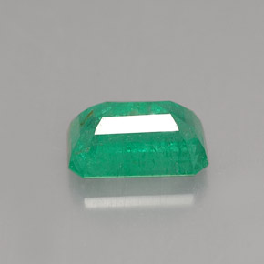 1.30캐럿 천연 그린 에메랄드, 에메랄드 컷, 8×5.2 mm, I1