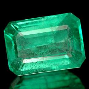 1.62캐럿 천연 그린 에메랄드, 에메랄드 컷, 8.7×6.3 mm, SI-I1
