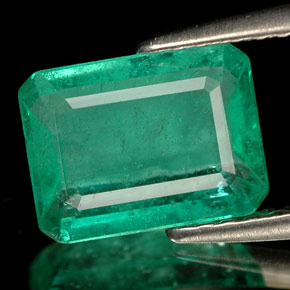 1.50캐럿 천연 그린 에메랄드, 에메랄드 컷, 8.5×6.4 mm, SI-I1