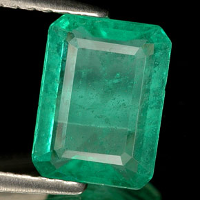 1.50캐럿 천연 그린 에메랄드, 에메랄드 컷, 8.5×6.4 mm, SI-I1
