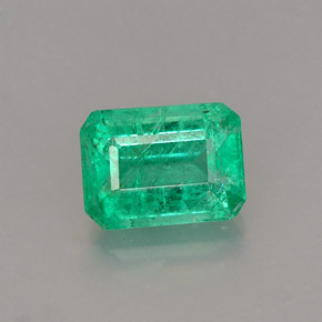 1.10캐럿 천연 그린 에메랄드, 에메랄드 컷, 7.2×5.3 mm, SI-I1