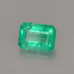 1.10캐럿 천연 그린 에메랄드, 에메랄드 컷, 7.2×5.3 mm, SI-I1
