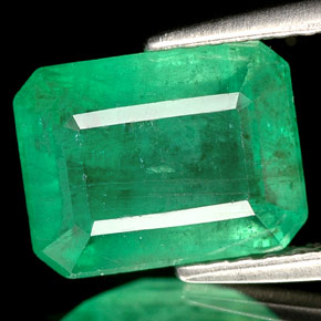 2.35캐럿 천연 그린 에메랄드, 에메랄드 컷, 9.1×7 mm, I1