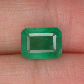 1.50캐럿 천연 그린 에메랄드, 에메랄드 컷, 8×6.1 mm, SI-I1
