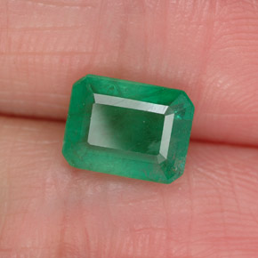 1.50캐럿 천연 그린 에메랄드, 에메랄드 컷, 8×6.1 mm, SI-I1