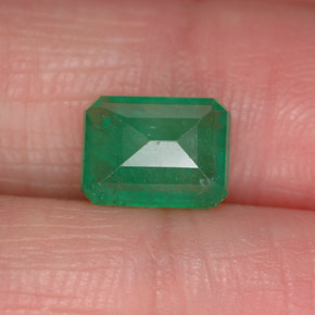 1.50캐럿 천연 그린 에메랄드, 에메랄드 컷, 8×6.1 mm, SI-I1