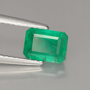 1.48캐럿 천연 그린 에메랄드, 에메랄드 컷, 8.1×5.9 mm, I1